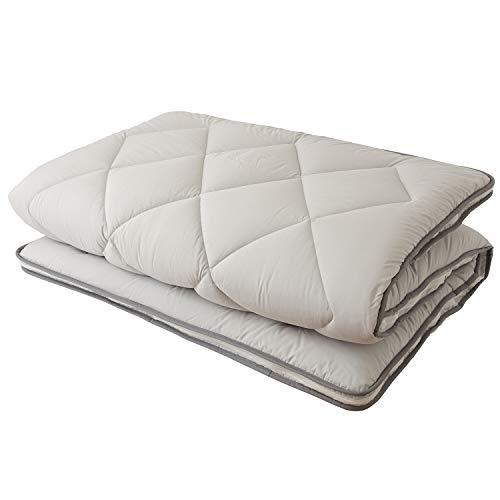 ナイスデイ 敷き布団 ライトグレー シングル 極厚10cm 洗える しっかり 敷布団 防ダニ 抗菌防臭 やわらかな肌触り 無地 865601Y1