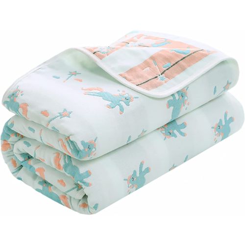 Sonriia 6重ガーゼケット タオルケット ブランケット 綿100% 120×150cm gauzeblancket-unicorn-