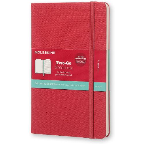 Moleskine（モレスキン） TWO-GO（トゥー・ゴー） ノートブック ハードカバー ミディアムサイズ 無地+横罫