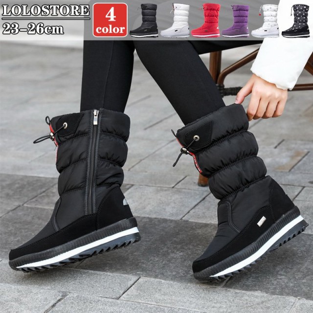 2位 LOLOSTORE スノーブーツ レディース 靴 スノーシューズ おしゃれ ムートンブーツ 防寒 雪遊び 防滑 防水 雪靴 冬 雪用 裏起毛 ブーツ 暖か あったか