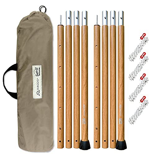 Viaggio + タープポール テントポール 2本セット 収納ケース ロープ付 120-280cm Φ32mm アウトドア キャンプ