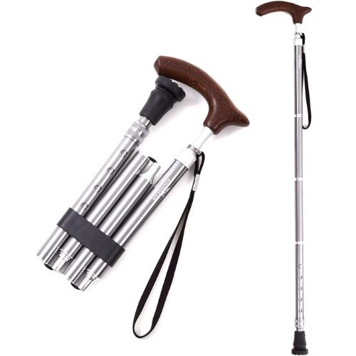 KINGGEAR 4本折りたたみ軽量アルミステッキ 杖