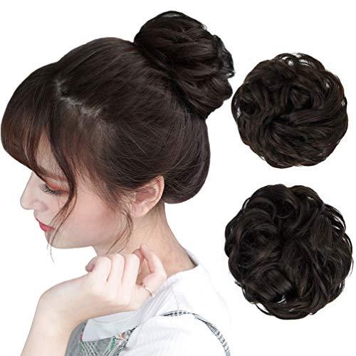 DEEKA お団子ウィッグ シュシュ お団子ヘア つけ毛 ポイントウィッグ 大小2個セット