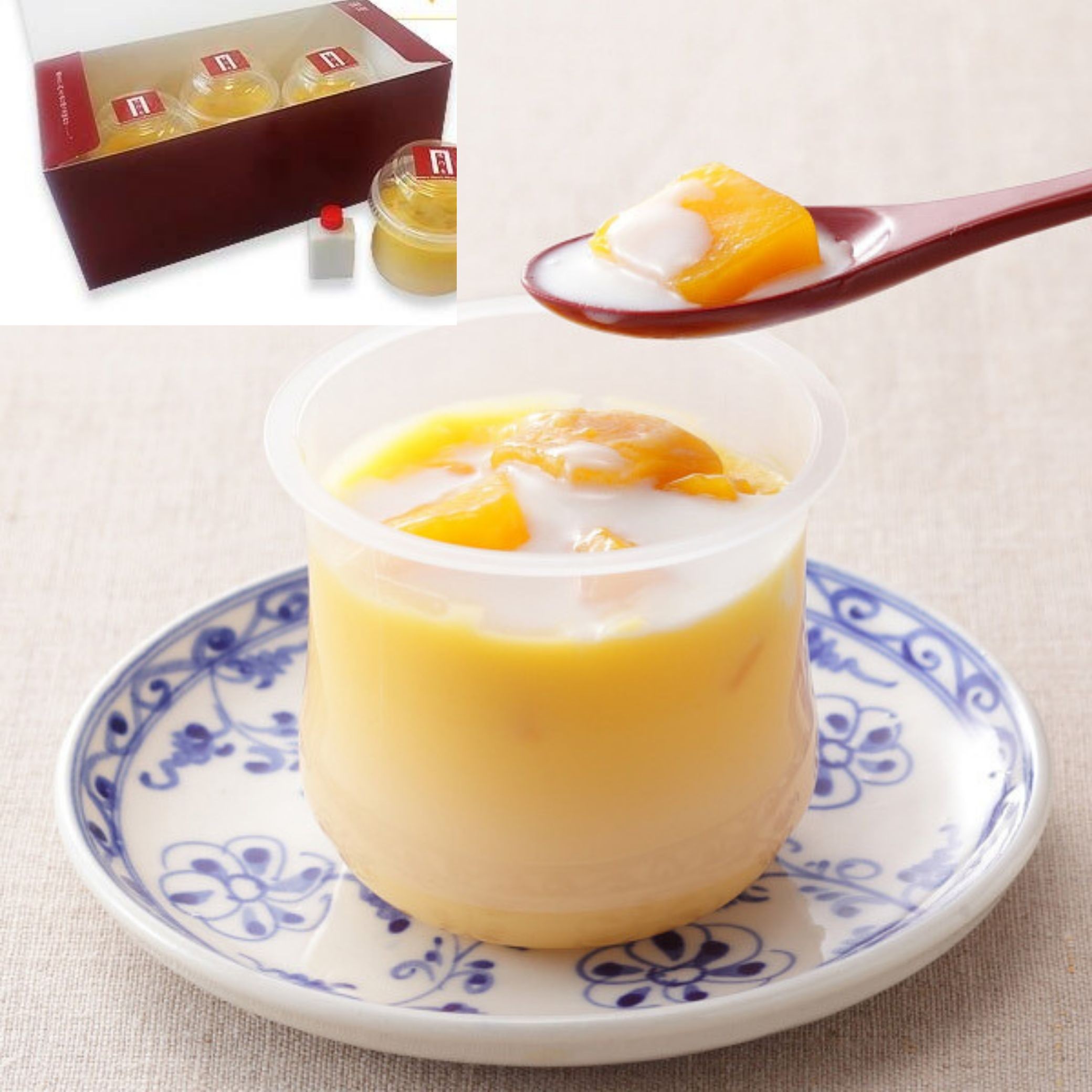 過門香 濃厚マンゴープリン 4個 ココナッツミルクソース付