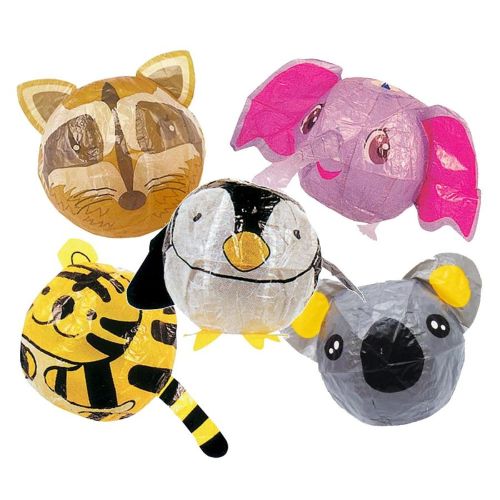 いち屋 和玩具 変わり紙風船 どうぶつえん5種セット（ゾウ・コアラ・ペンギン・とら・あらいぐま）